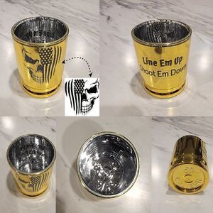 Personalized .50 Caliber Gun Casing Shot Glass - Engraved Shot Glass